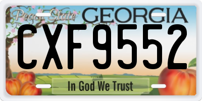 GA license plate CXF9552