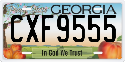 GA license plate CXF9555