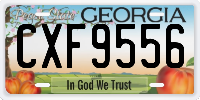 GA license plate CXF9556