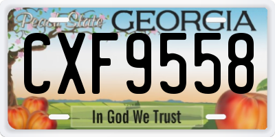 GA license plate CXF9558
