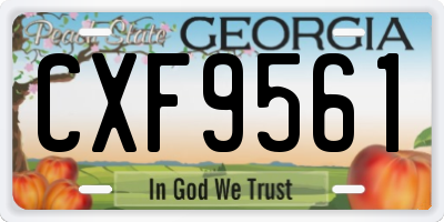GA license plate CXF9561