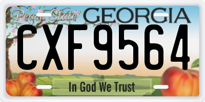 GA license plate CXF9564