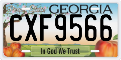 GA license plate CXF9566