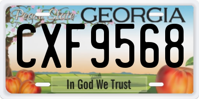GA license plate CXF9568