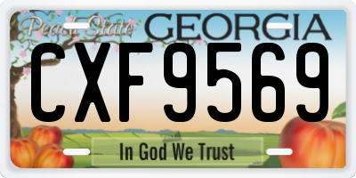 GA license plate CXF9569