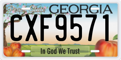 GA license plate CXF9571