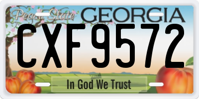 GA license plate CXF9572