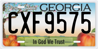 GA license plate CXF9575