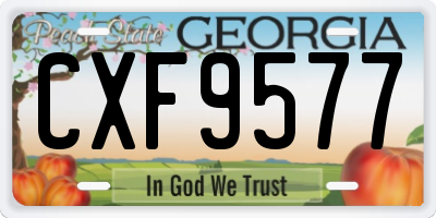 GA license plate CXF9577