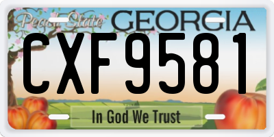 GA license plate CXF9581
