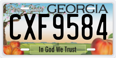 GA license plate CXF9584