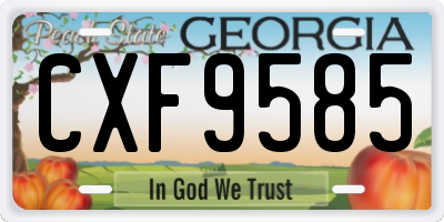 GA license plate CXF9585