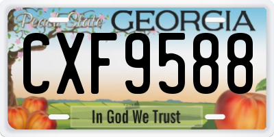 GA license plate CXF9588
