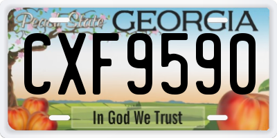 GA license plate CXF9590
