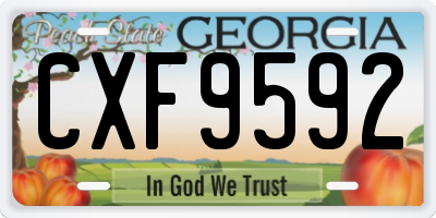 GA license plate CXF9592