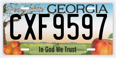 GA license plate CXF9597