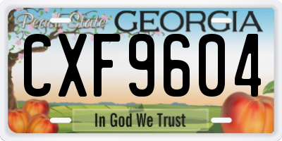 GA license plate CXF9604