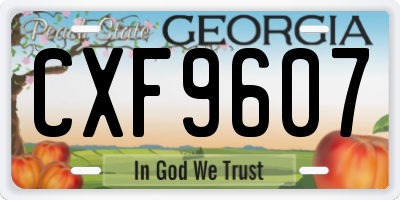 GA license plate CXF9607