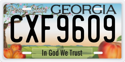 GA license plate CXF9609