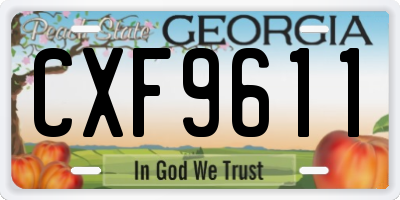 GA license plate CXF9611