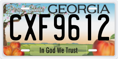 GA license plate CXF9612