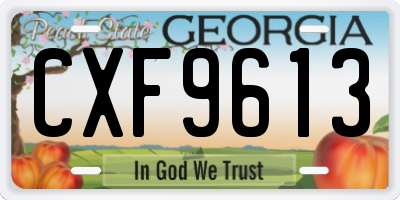 GA license plate CXF9613