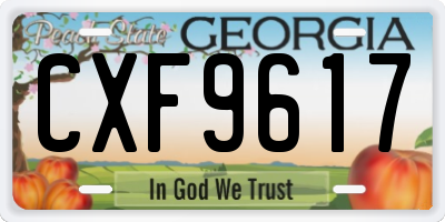 GA license plate CXF9617
