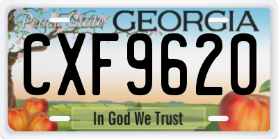 GA license plate CXF9620