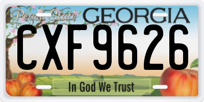 GA license plate CXF9626