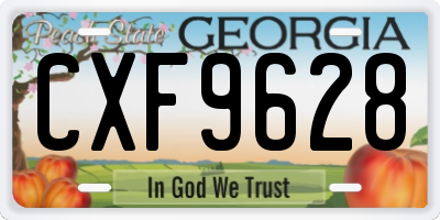 GA license plate CXF9628