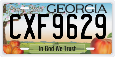 GA license plate CXF9629