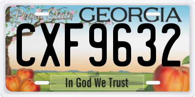 GA license plate CXF9632