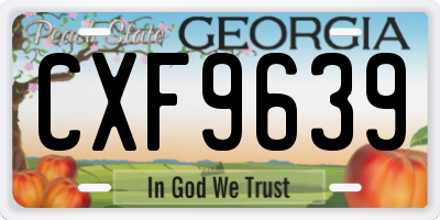 GA license plate CXF9639