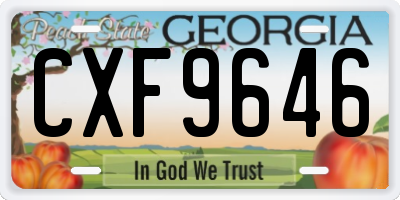 GA license plate CXF9646