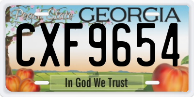 GA license plate CXF9654