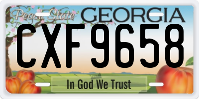 GA license plate CXF9658