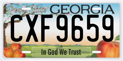 GA license plate CXF9659