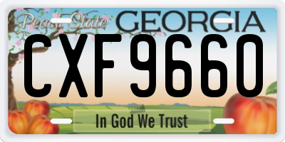 GA license plate CXF9660