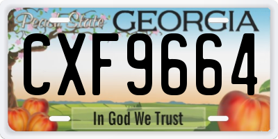GA license plate CXF9664