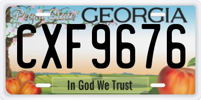 GA license plate CXF9676