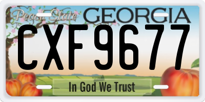 GA license plate CXF9677