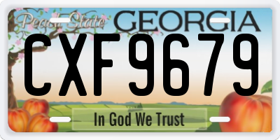 GA license plate CXF9679