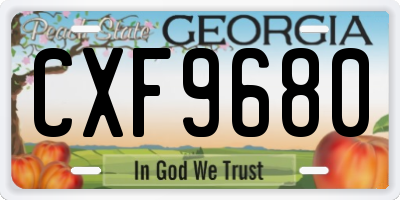 GA license plate CXF9680