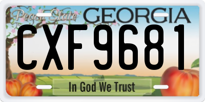 GA license plate CXF9681