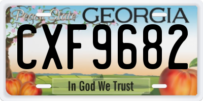 GA license plate CXF9682