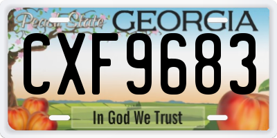 GA license plate CXF9683