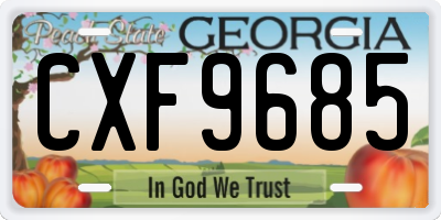 GA license plate CXF9685