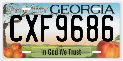 GA license plate CXF9686