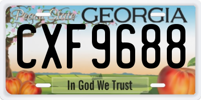 GA license plate CXF9688