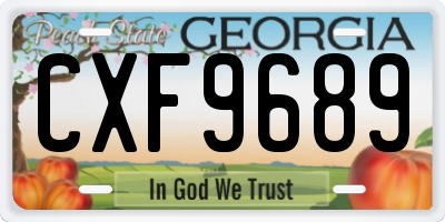 GA license plate CXF9689